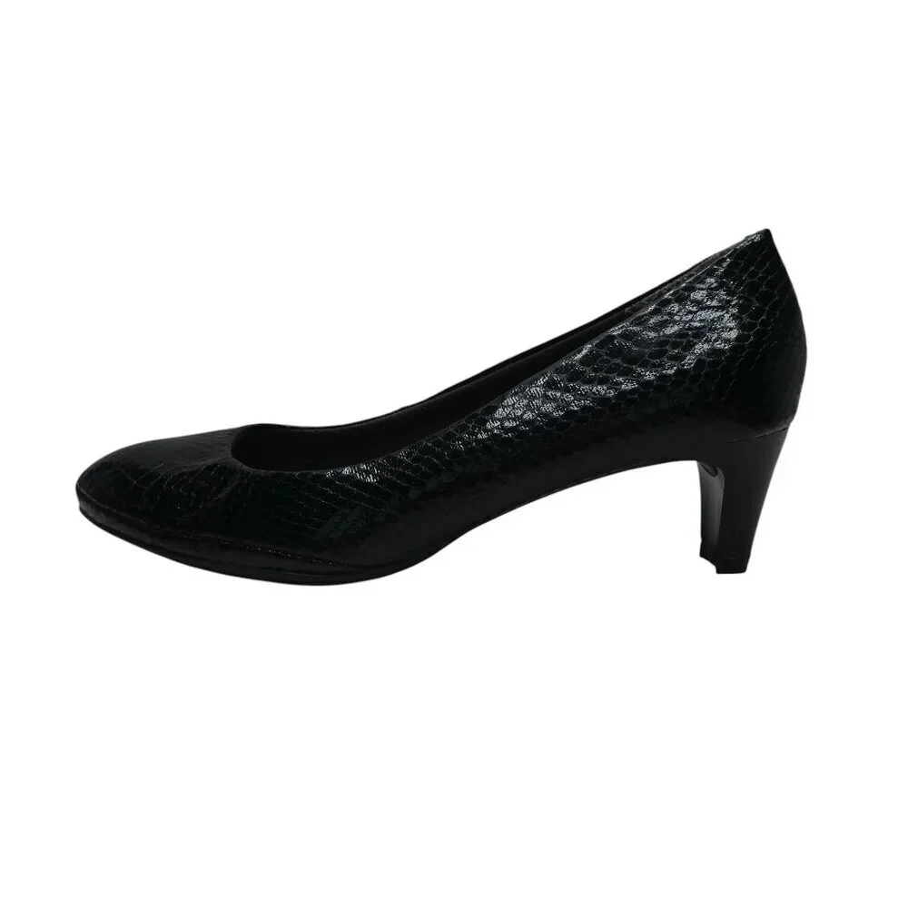Eurosoft by Sofft Trichelle Black Snakeskin Print Pumps‎ Heels Womens 9